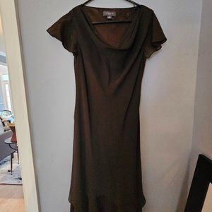 Liz Claiborne Vintage Midi Dress, Brown, Size 8